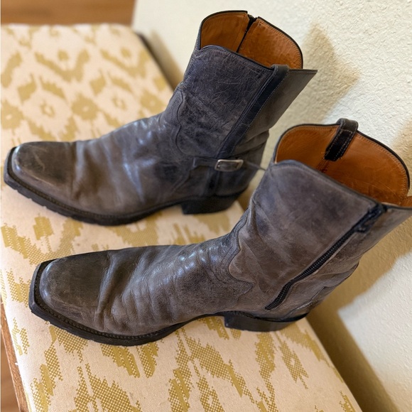 Lucchese Brown Cowboy Western Boots Classic Leather - Picture 3 of 11